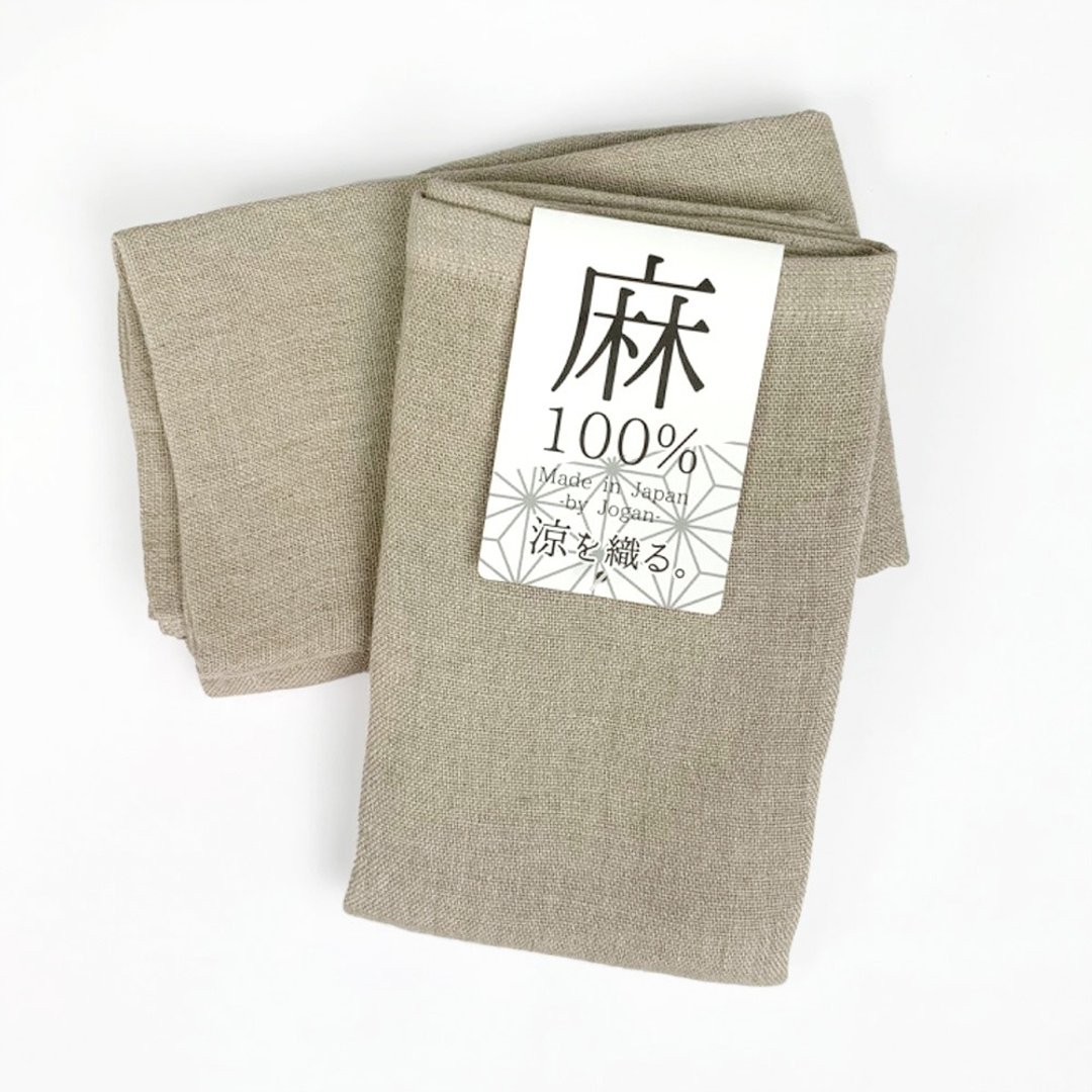 【JOGAN】二重麻长巾| 和风复古| 透气舒适| 吸水耐用| 日本制 - 毛巾浴巾 - 棉 卡其色