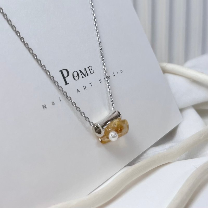 手作饰品 | 黄水晶项链 \ 招财 - 项链 - 其他材质 黄色