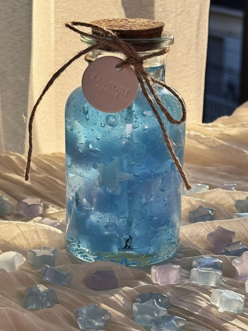 星光点点的许愿瓶蜡烛 点亮心愿的凝胶蜡 - 蜡烛/烛台 - 蜡 