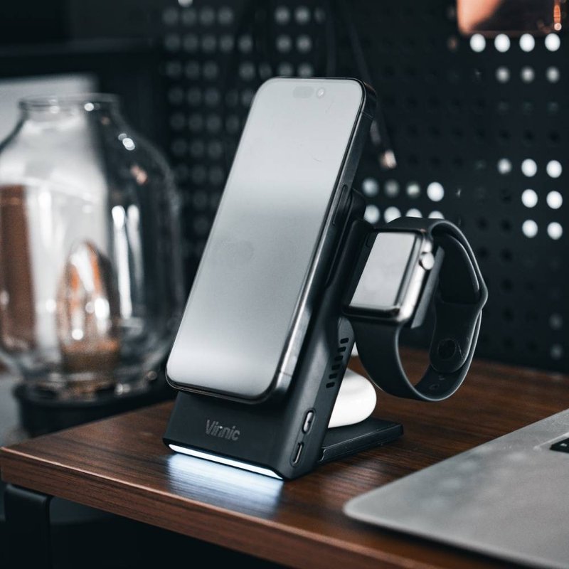 Vinnic AELLO PEAK 3-in-1 分体式 5000mAh磁吸行动电源 连充电座 - 手机充电及周边 - 塑料 黑色