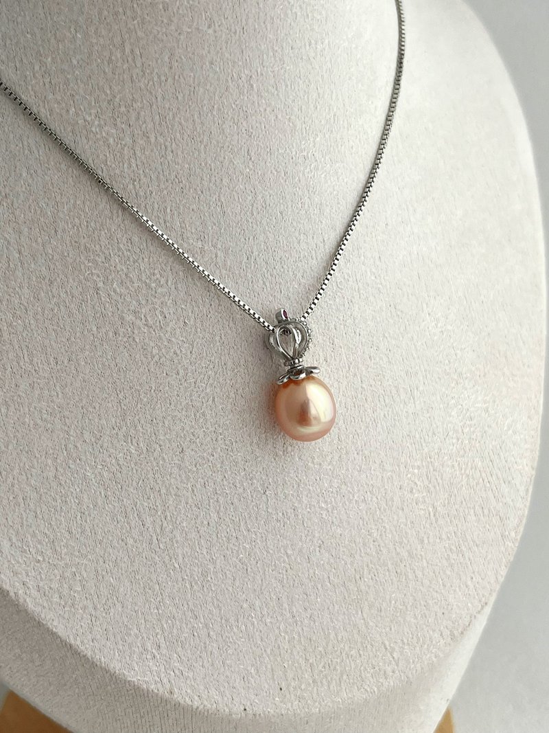 日常淡水珍珠纯银吊坠925银可调校颈链 - 项链 - 珍珠 