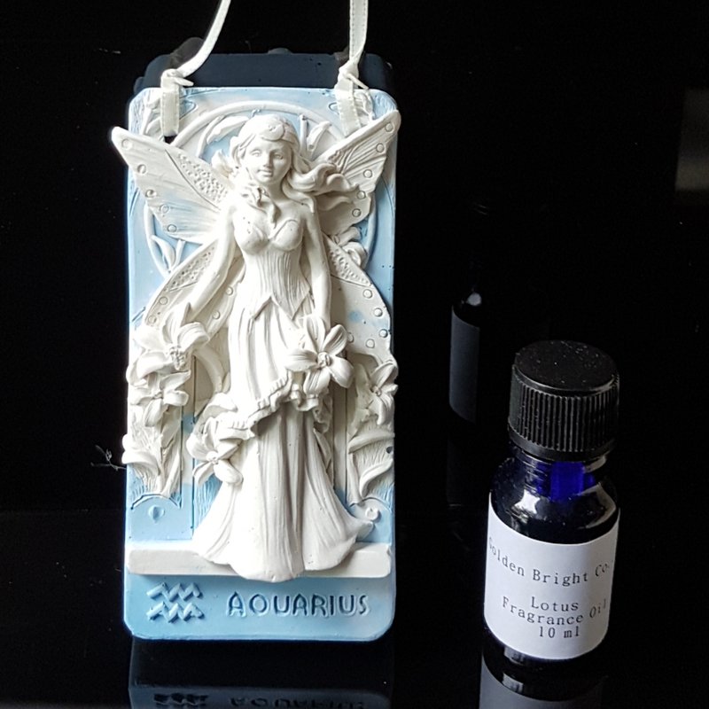 礼品套组  水瓶座花仙子扩香石搭配10ML精油/香精 - 香薰/精油/线香 - 其他材质 白色