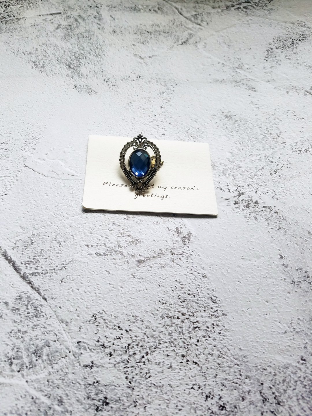 蓝色水晶皇冠胸针别针金属西装胸花 - 胸针 - 其他金属 蓝色