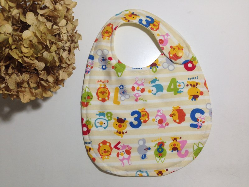 一起来学123双面围兜 - 围嘴/口水巾 - 棉．麻 