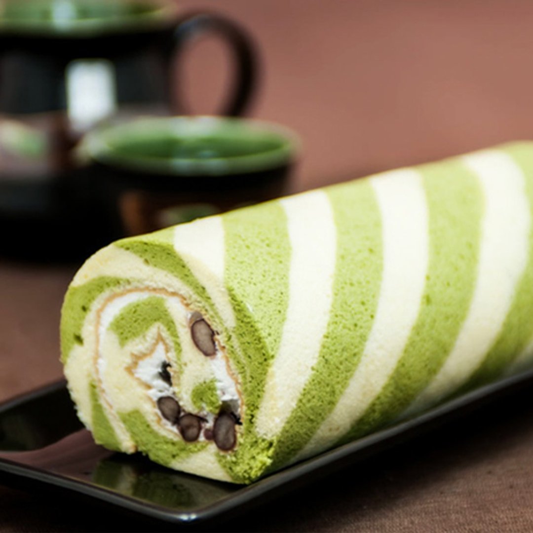 日式抹茶红豆蛋糕卷 - 蛋糕/甜点 - 新鲜食材 绿色