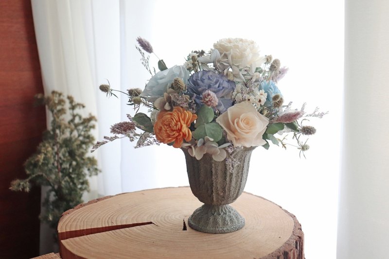 - 欧风小盆花 - 永生花 干燥花 索拉花 盆花 开幕礼 新居礼 贺礼 - 干燥花/捧花 - 植物．花 蓝色