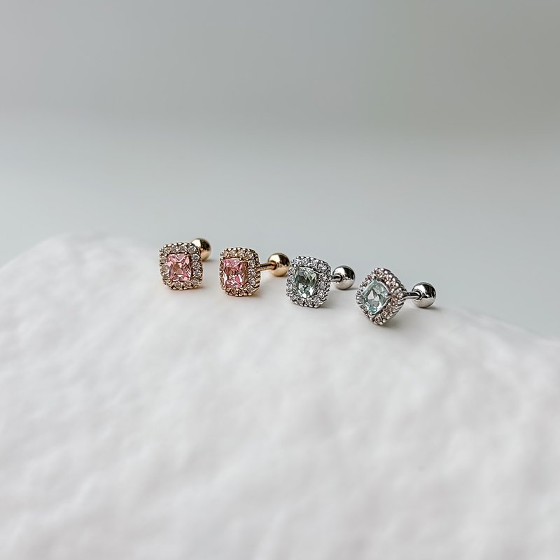 帕帕拉恰/绿水晶【气泡水果糖】s925纯银 转珠耳环  || 独家设计 - 耳环/耳夹 - 纯银 透明