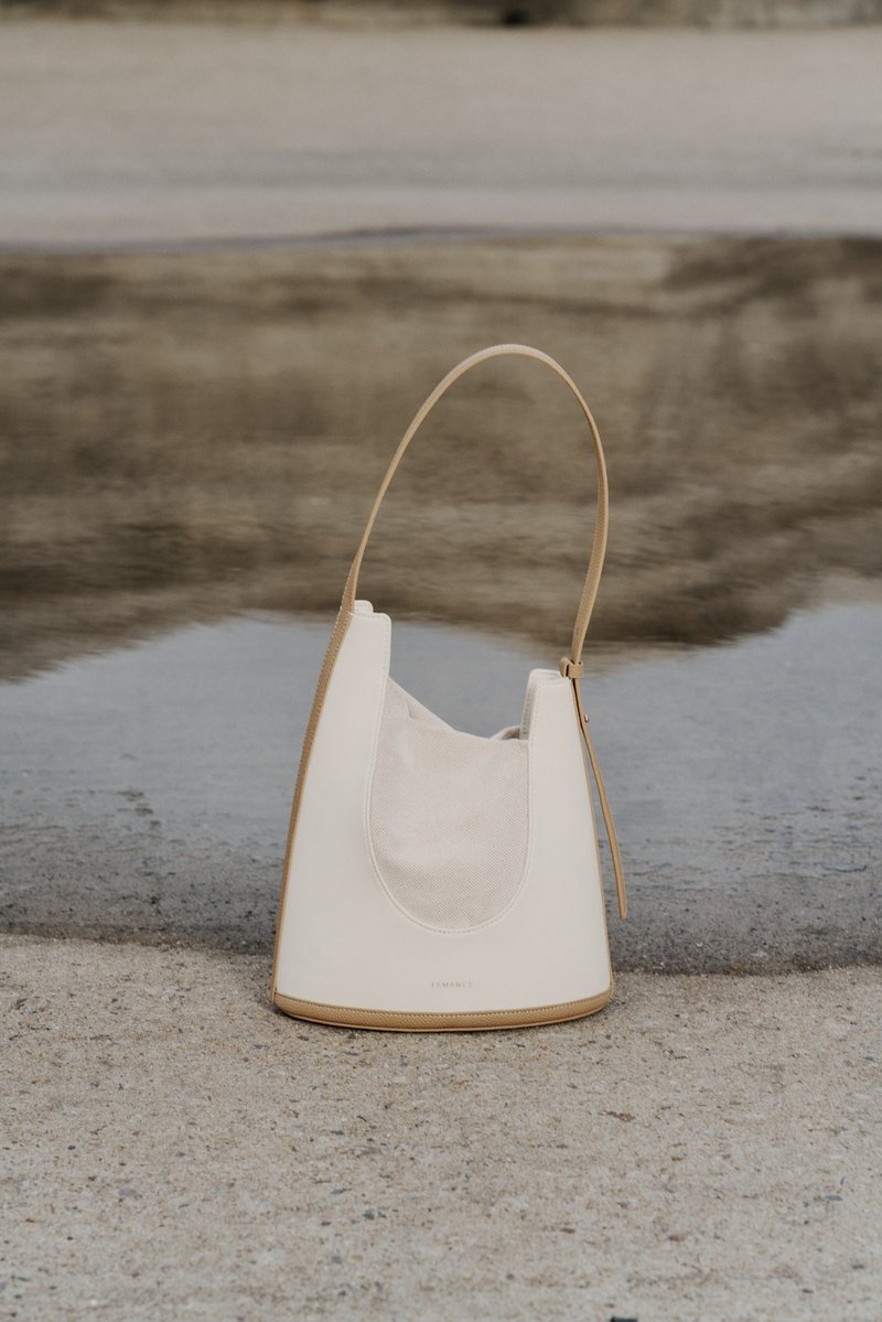Femance Vessel  燕麦 手提包 侧背包 原创设计 小众 - 侧背包/斜挎包 - 环保材料 卡其色