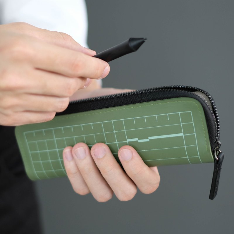 多用途半笔盒 - 绿色，切割垫模型 - 铅笔盒/笔袋 - 乳胶 绿色