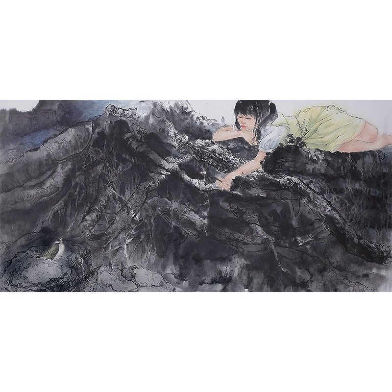 舍得__彩墨/手绘/88x179cm - 海报/装饰画/版画 - 纸 灰色