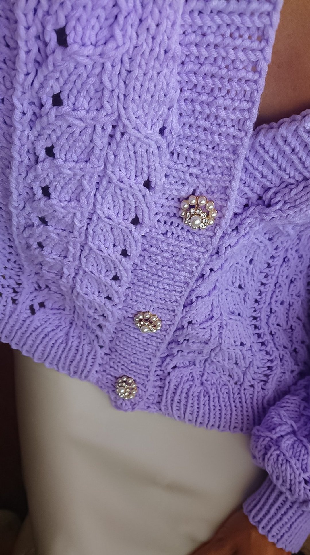 Lace knit cardigan Loose knit jacket Hand knit cardigan cotton Summer blouse - 女装针织衫/毛衣 - 棉．麻 
