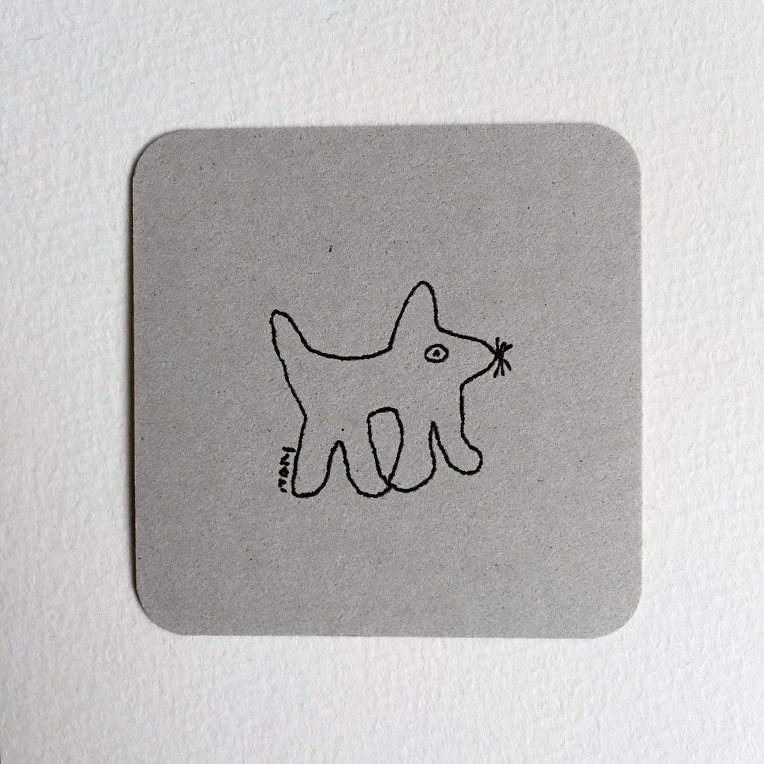 Message card 10 pieces set (10 dog cards) - 卡片/明信片 - 纸 灰色