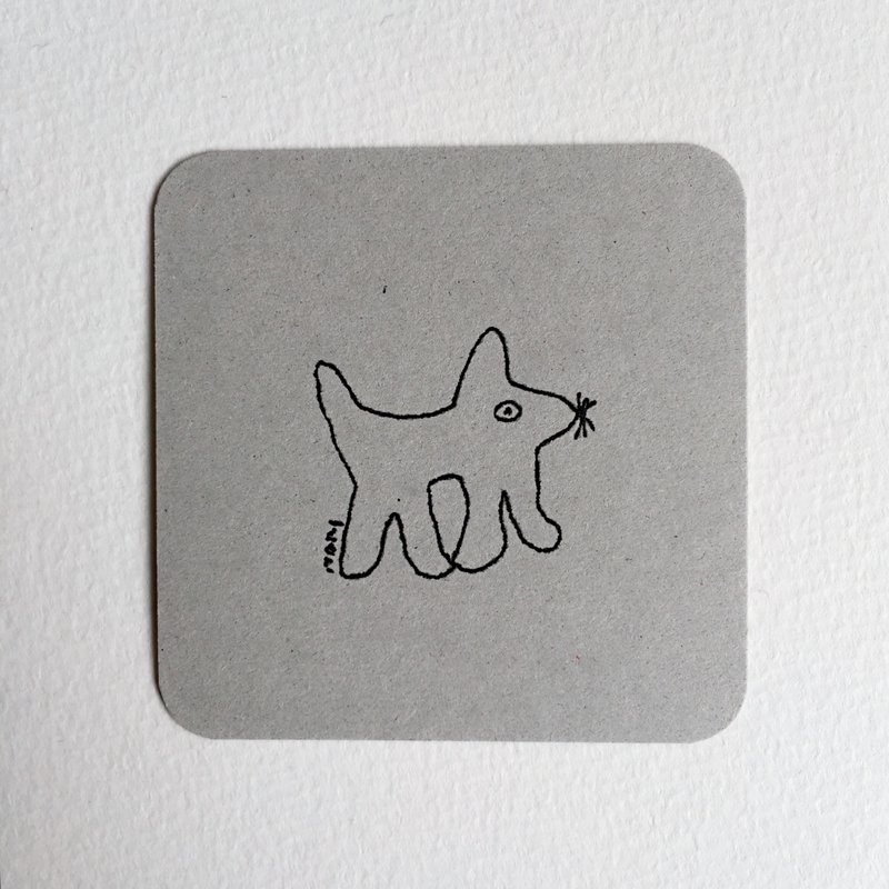 Message card 10 pieces set (10 dog cards) - 卡片/明信片 - 纸 灰色
