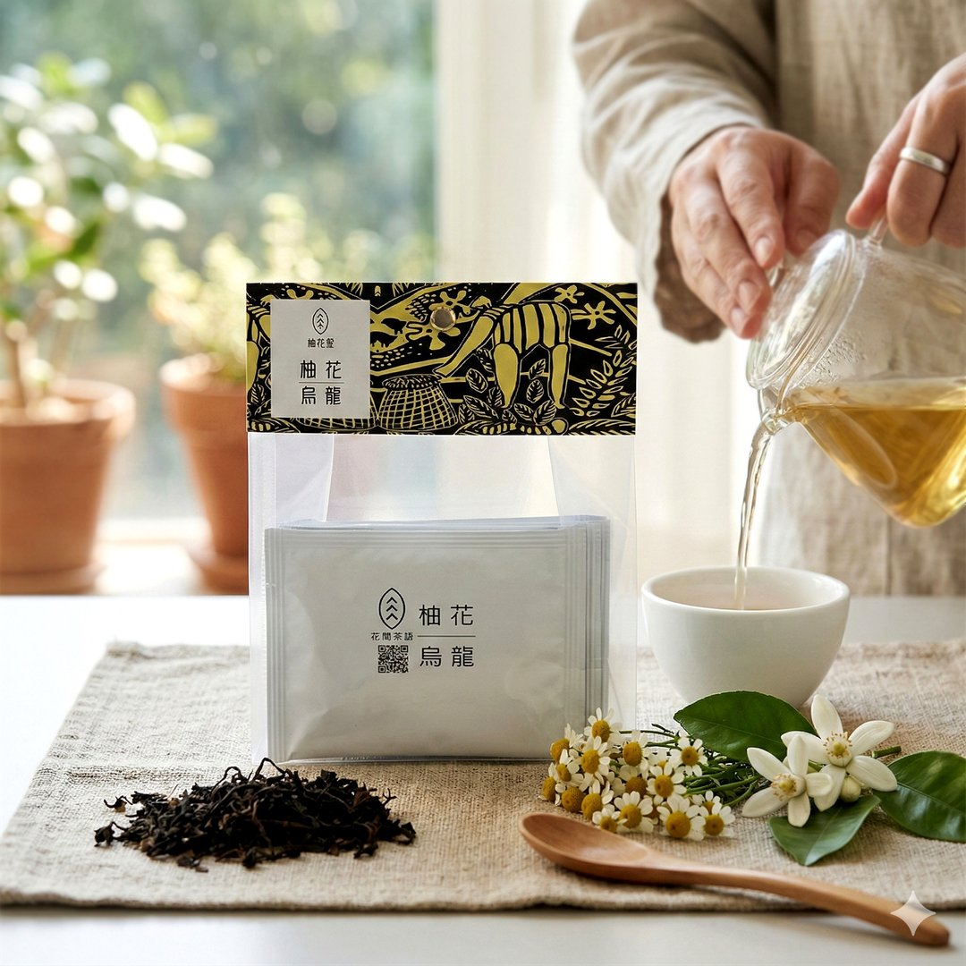 【台湾柚花乌龙茶】小包装 10 包 原片茶叶 宜兰冬山 30 年茶园 - 茶 - 植物．花 橘色