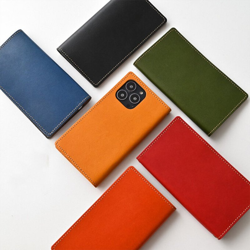 与所有型号兼容的智慧型手机保护壳 笔记型 [S 牛仔裤] 真皮 栃木皮革 皮革 AM01K - 手机壳/手机套 - 真皮 橘色