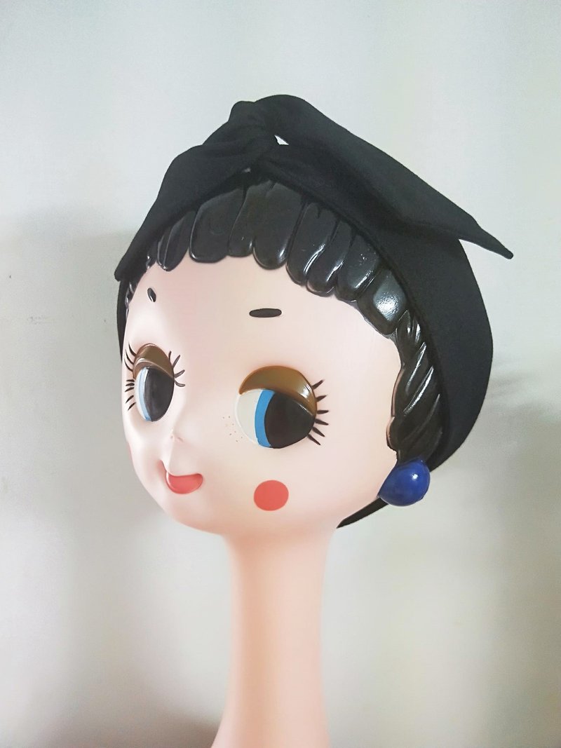 转转发带-素黑 - 发带/发箍 - 棉．麻 黑色