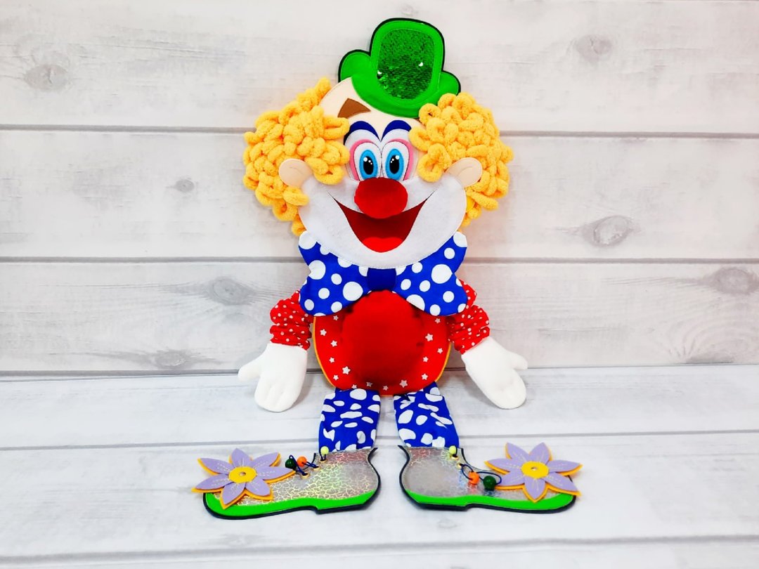Circus clown, sensory interactive play, Montessori Toy, Felt Board Sets - 玩具/玩偶 - 其他材质 红色