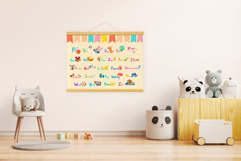 不织布挂画 儿童  快乐学ABC 壁饰 装饰 海报 - 海报/装饰画/版画 - 其他材质 多色