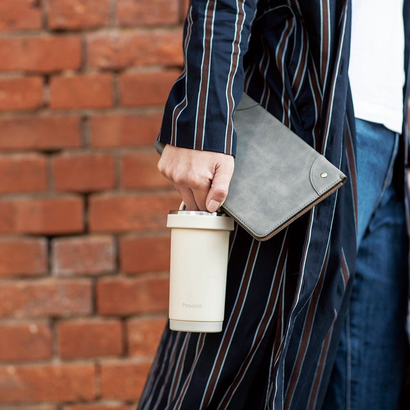 【孔雀Peacock】300ML 保冷杯/保温杯/咖啡杯 (可手提) -米白 - 保温瓶/保温杯 - 不锈钢 白色