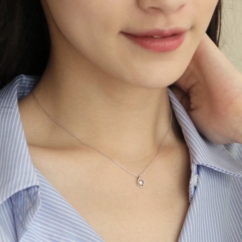 京华钻石 爱的垂坠 10K 天然钻石 0.06克拉 轻珠宝钻石项链 - 项链 - 钻石 