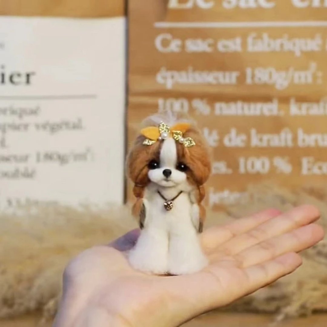 定制 逼真犬 毛孩 宠物 西施犬 羊毛毡 娃娃 似颜绘 纪念 狗狗 ,9 - 玩具 - 羊毛 多色