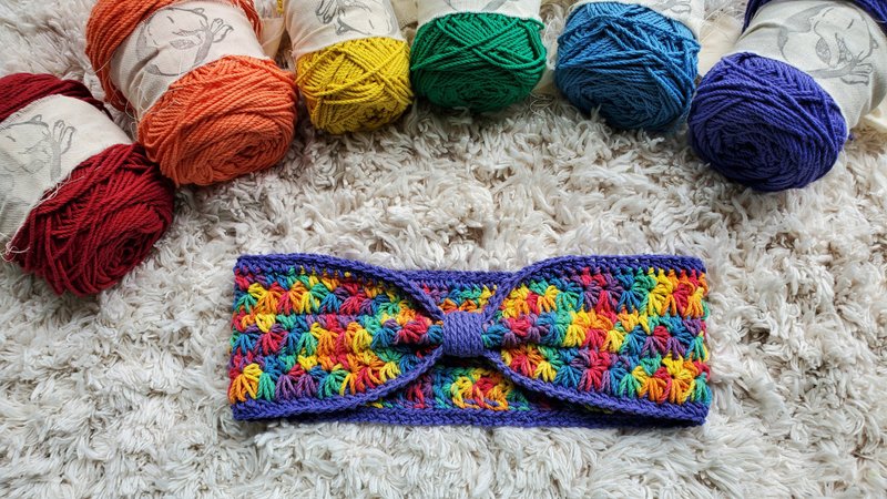 编织发带-天虹/紫边 - 发带/发箍 - 棉．麻 多色