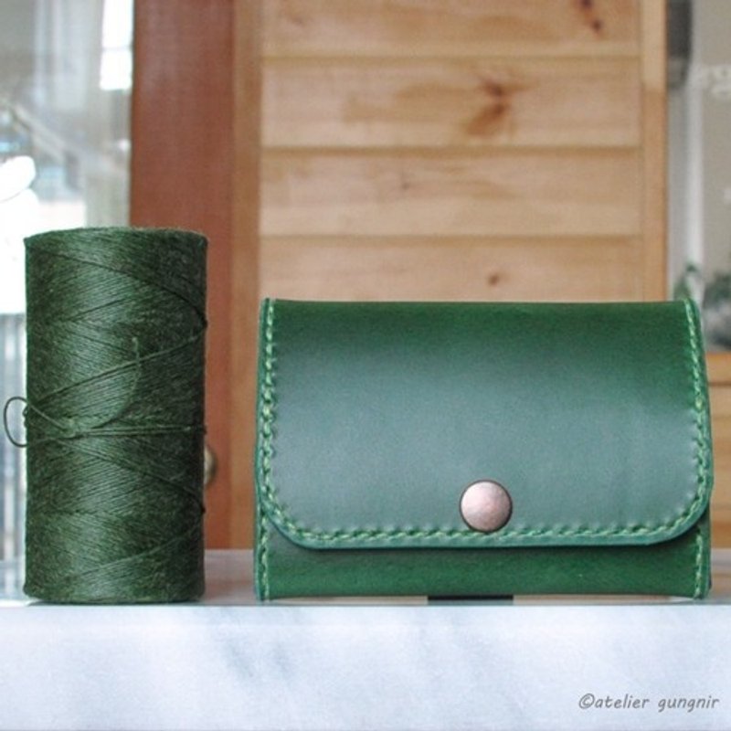 Coin case that opens wide B No.12 Buttero - 零钱包 - 真皮 绿色