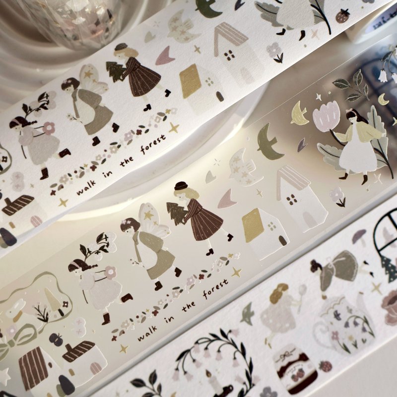 田野下午茶  盐系轻复古手账 可爱 PET 和纸胶带 - 纸胶带 - 其他材质 紫色