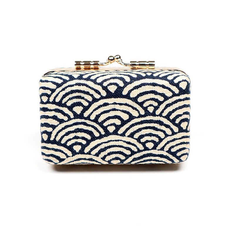 印章盒 口金 双人章 对章 公司大小章 日本布- 青海波 (米) - 印章/印台 - 棉．麻 卡其色