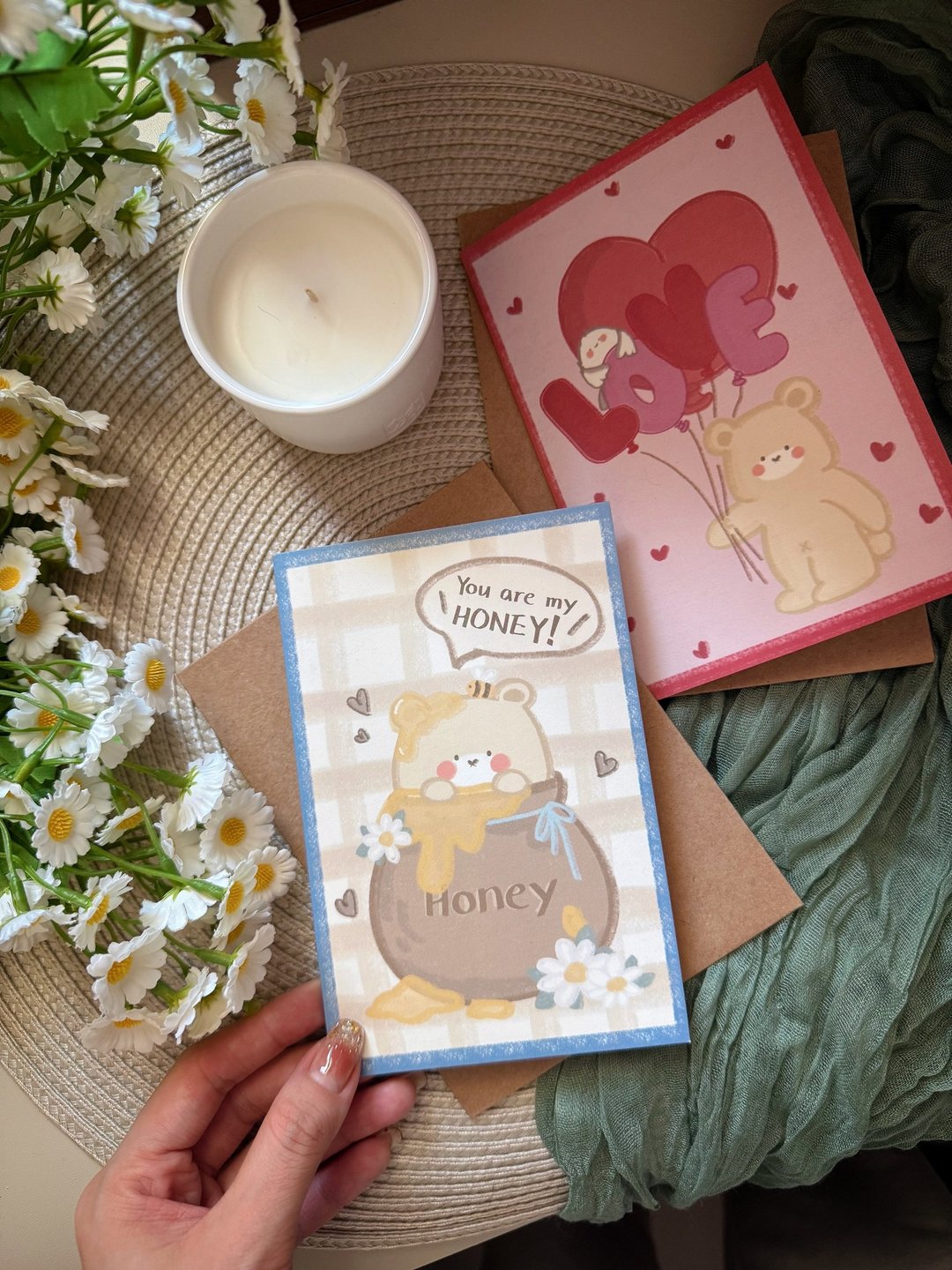Ollie & Rosie 卡片套装 (包含信封) - 卡片/明信片 - 纸 