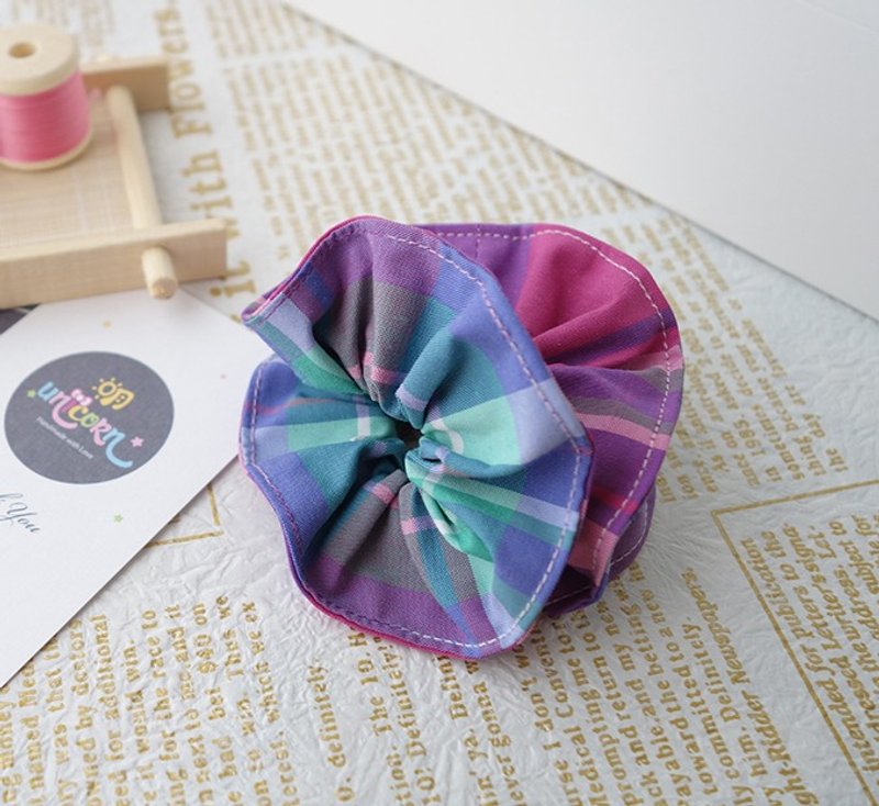 超青春发圈-双面双色多重搭配-大肠圈/明-unicorn - 发饰 - 棉．麻 紫色