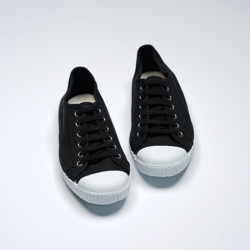 西班牙国民帆布鞋 CIENTA 74997 01 黑色  经典布料 大人 系带款 - 女款休闲鞋 - 棉．麻 黑色