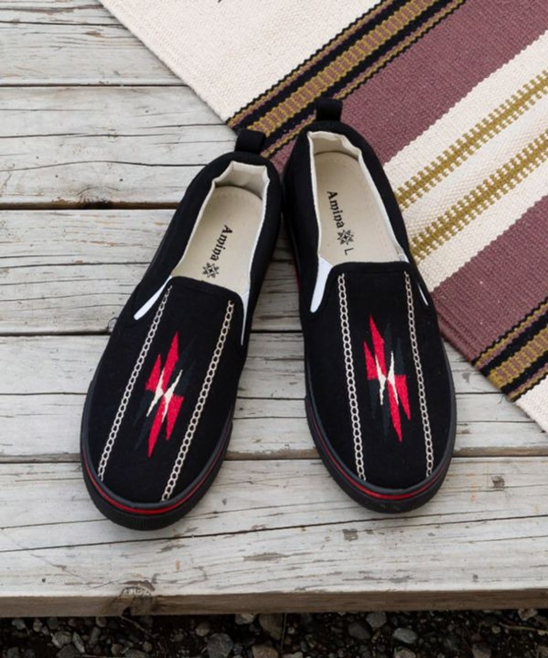 Navajo Pattern Embroidered Slip on - 女款休闲鞋 - 其他材质 