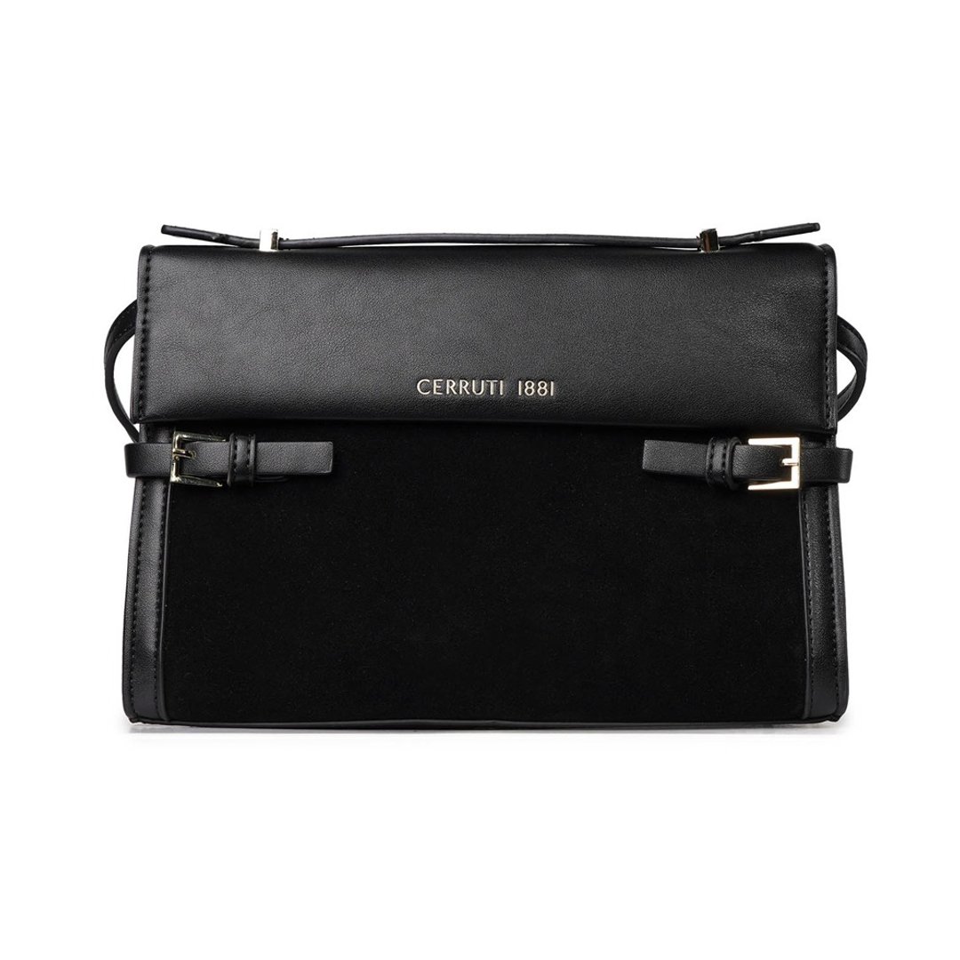 CERRUTI 1881 限量2折 顶级小牛皮女用手提肩背包 全新专柜展示品 - 侧背包/斜挎包 - 真皮 黑色