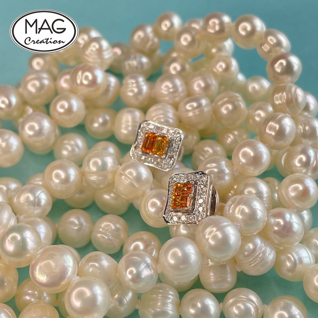 Halo Collection | 18K白金天然彩蓝宝天然钻石耳环 - 耳环/耳夹 - 贵金属 