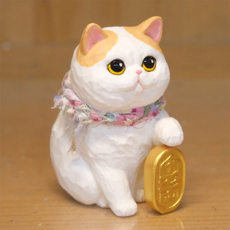 招财加菲猫 【想宠雕像系列】 - 玩偶/公仔 - 树脂 白色