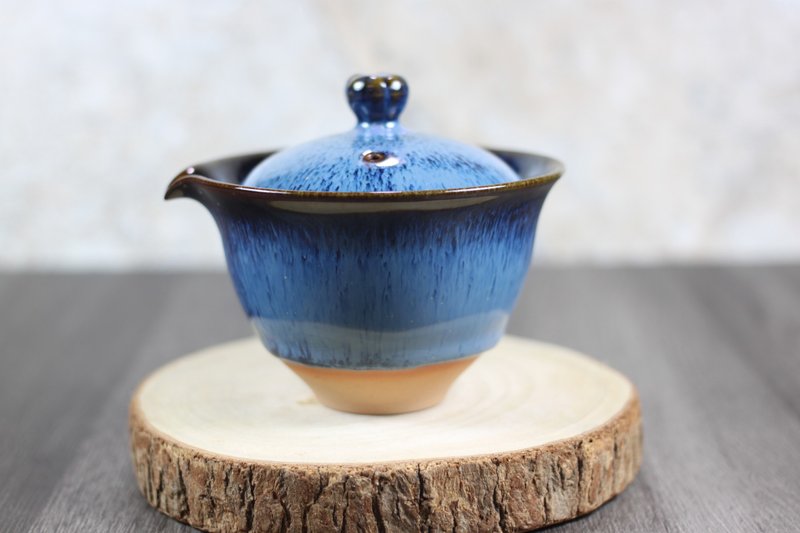 【品味生活】湛海 天目釉 好柿盖碗 盖杯 莺歌名家叶敏祥作品 - 茶具/茶杯 - 瓷 