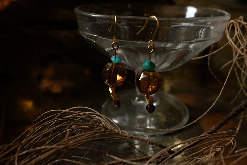 耳环-庆典 - 耳环/耳夹 - 玻璃 橘色