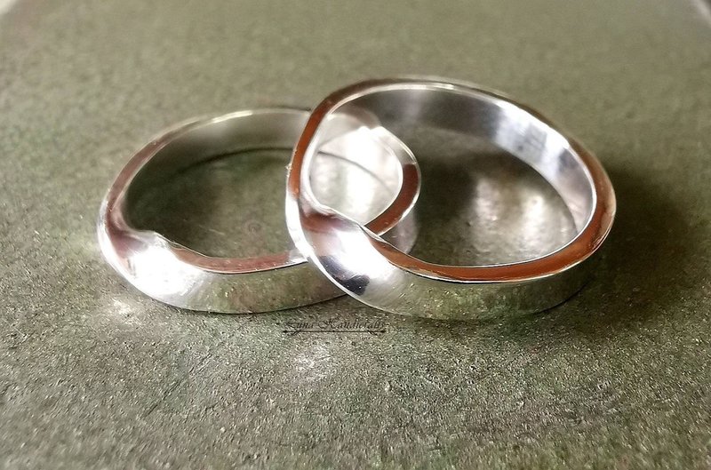 对称的爱 - 戒指 - 纯银 