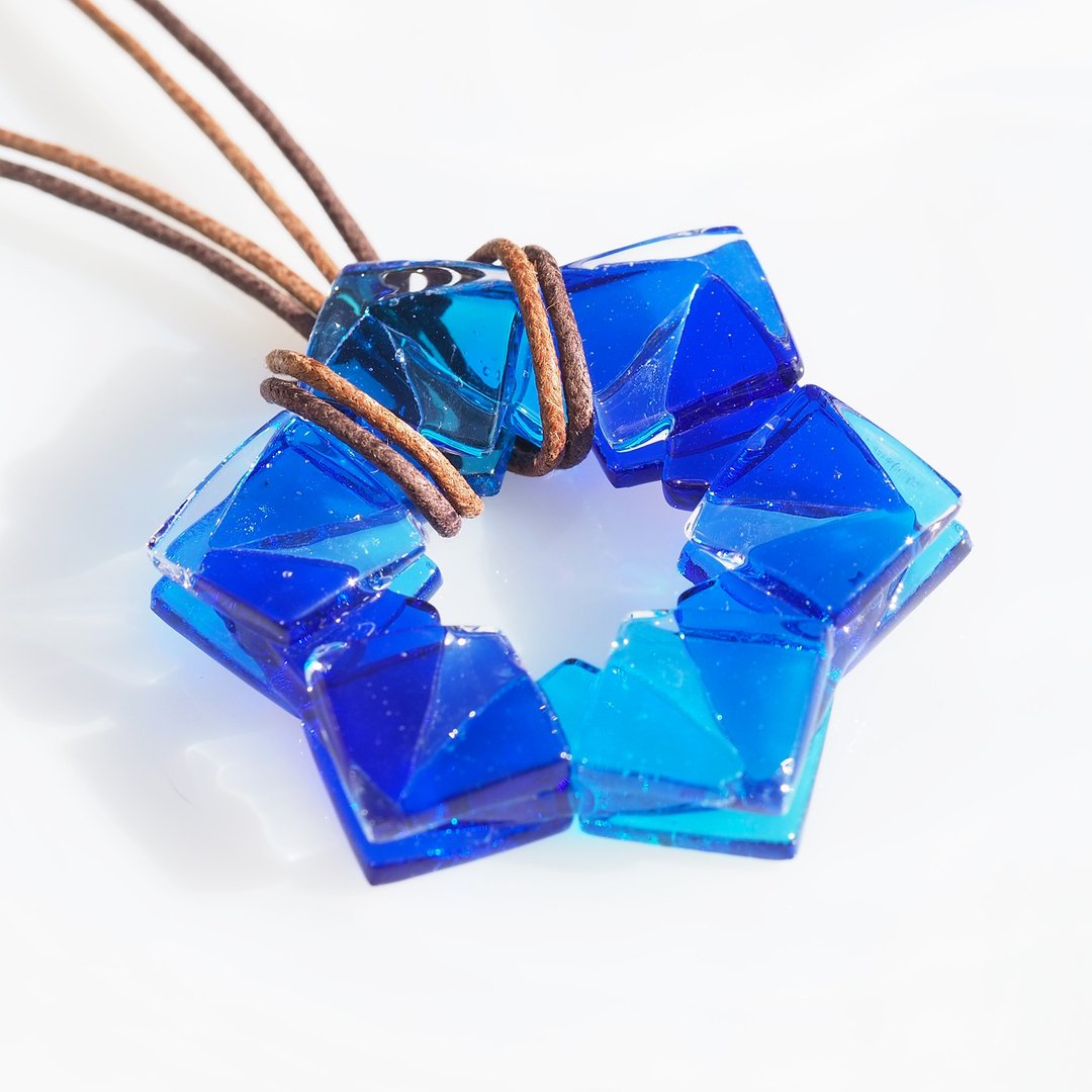 [Special] Crystal glass (crystal [water]) necklace [Made to order] - 项链 - 玻璃 蓝色