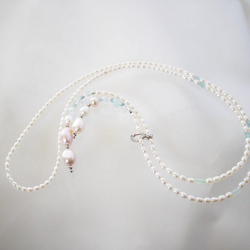 轻轻一戴  优雅即刻绽放  珍珠长链项链 - 项链 - 珍珠 白色