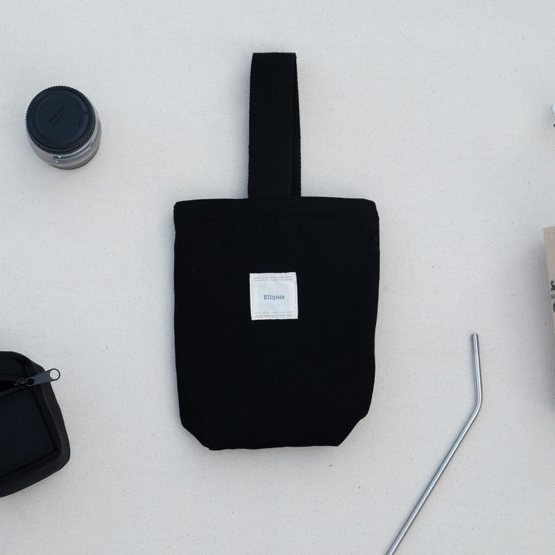 帆布保温环保饮料提袋 . 黑色 - 随行杯提袋/水壶袋 - 棉．麻 黑色