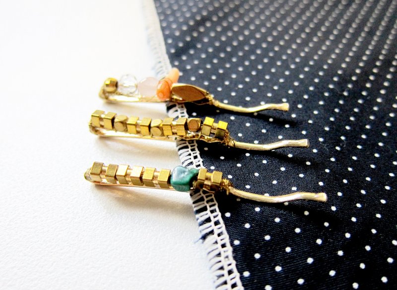 水晶晶发夹 - 发饰 - 其他金属 金色