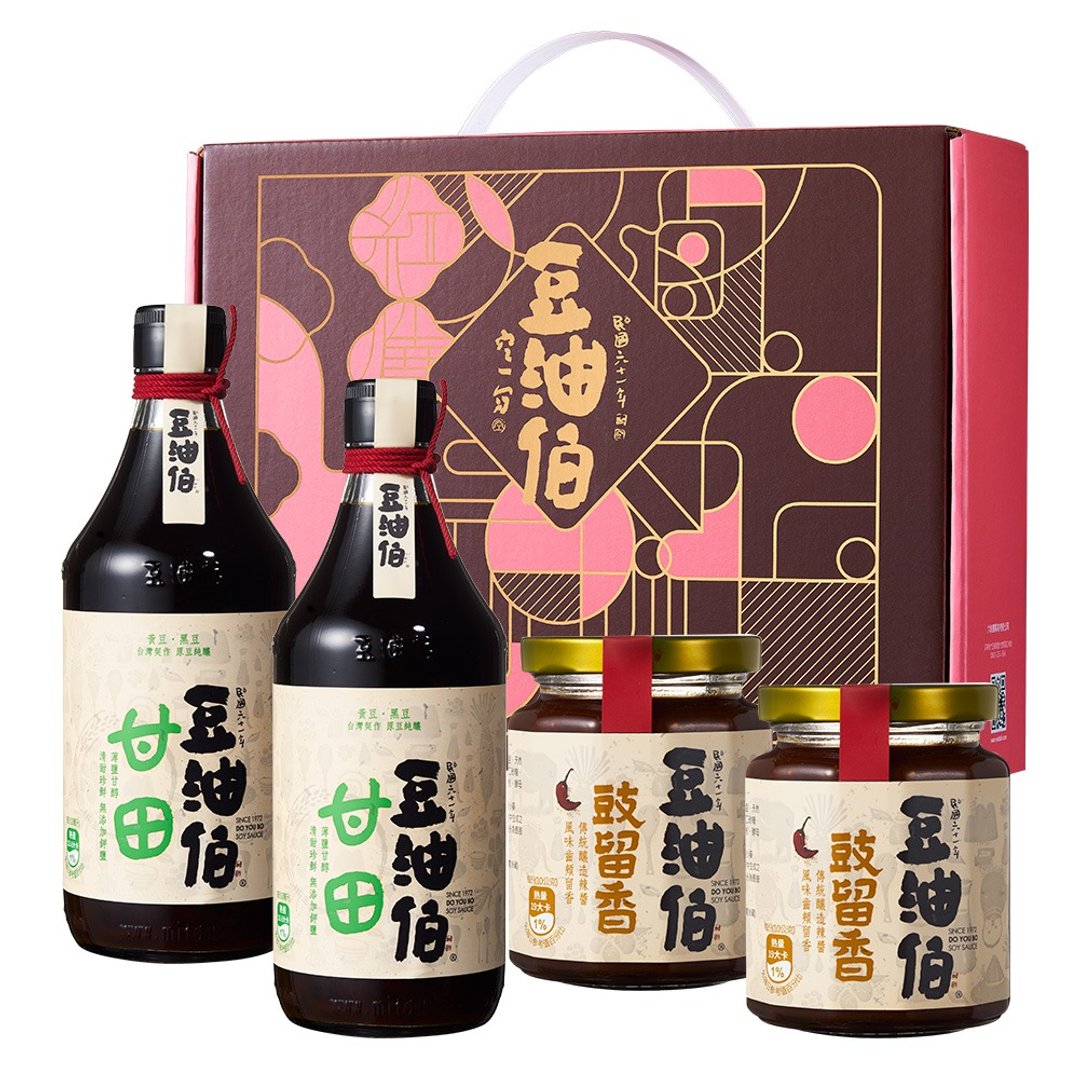 【豆油伯】甘田豉留香四入礼盒组 / 中秋送礼 自用皆宜 - 酱料/调味料 - 玻璃 