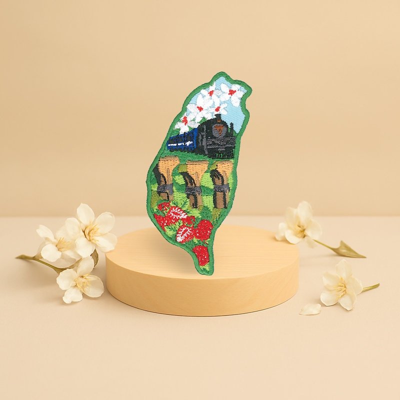 【台湾特色】苗栗 | 刺绣磁铁 | 礼物 | 文创 | 纪念品 - 冰箱贴/磁贴 - 绣线 