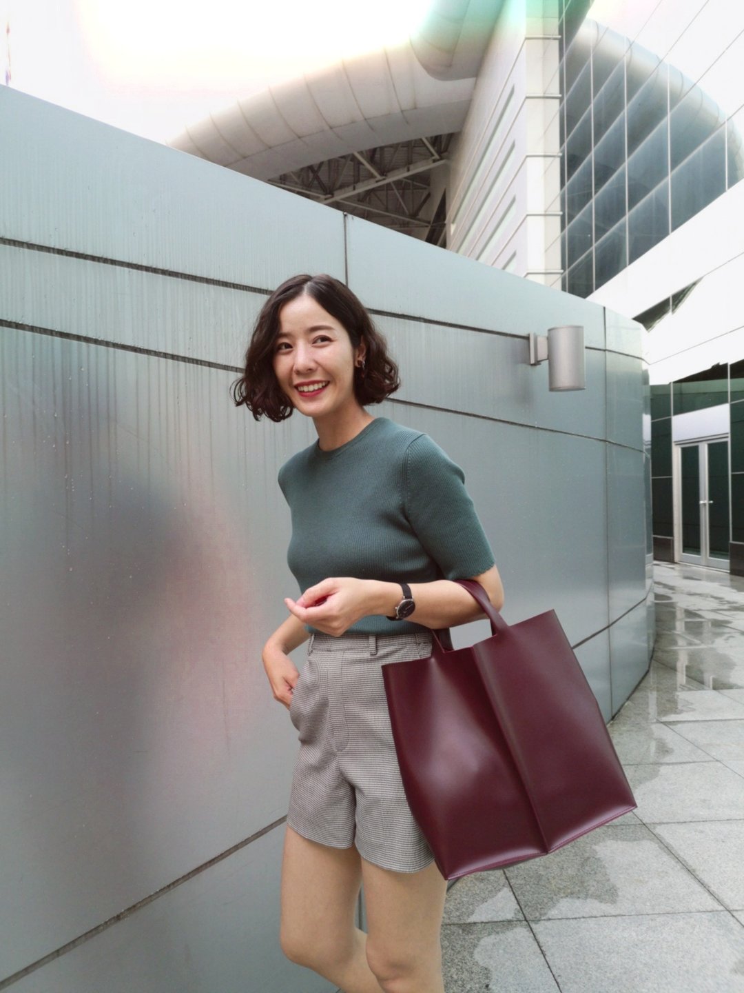 手提包 Signature tote II by WHITEOAKFACTORY - Red wine - 手提包/手提袋 - 人造皮革 红色
