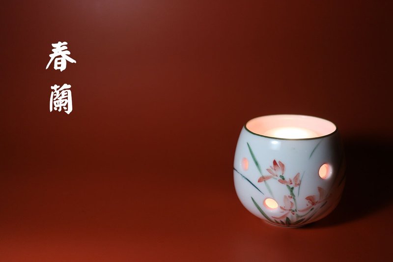 四季光影－纯手绘烛光杯 - 灯具/灯饰 - 瓷 多色