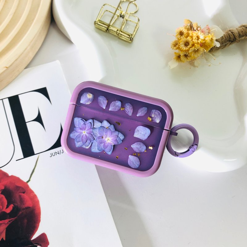 罗兰紫压花耳机壳,搭配AirPods 1,2,3,4,AirPods Pro 2,精美礼物 - 耳机 - 植物．花 