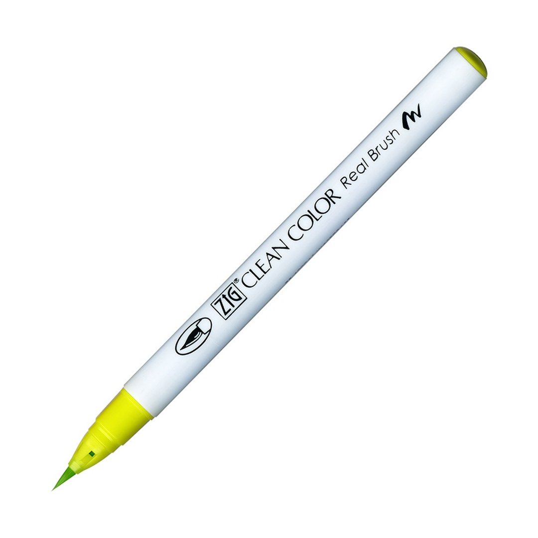【Kuretake 日本吴竹】ZIG 彩绘毛笔 Yellow Green - 其他书写用品 - 塑料 黄色