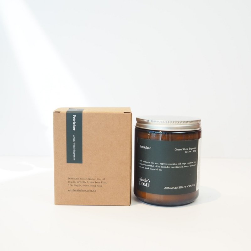 【初雨大地 Petrichor】 绿色木质调香Green Wood fragrance - 蜡烛/烛台 - 蜡 粉红色